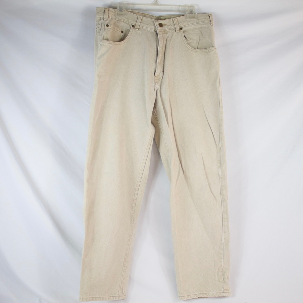 Eddie Bauer Beige Denim Straight Leg Jeans Men's Size 36x30